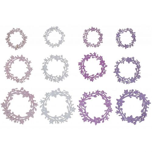 Floristik24 Scatter dekoration trä blomsterkrans scatter delar vår färgglada Ø3-5cm 24 st