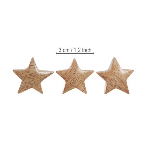 Artikel Spriddekoration trä ministjärnor adventsdekoration mangoträ 3cm 9 st