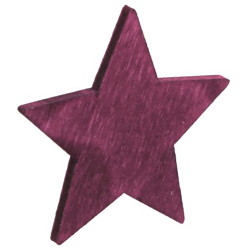 Artikel Strödekoration julstjärnor i trä 3 färger Ø4cm 72 st