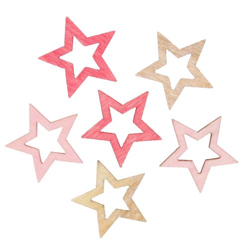 Floristik24 Dekorativt stjärnved för att strö rosa, rosa, naturliga 2 cm 144p