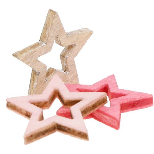 Artikel Dekorativt stjärnved för att strö rosa, rosa, naturliga 2 cm 144p