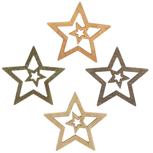 Strödekoration Julträstjärnor 4 färger Ø4cm 72 st
