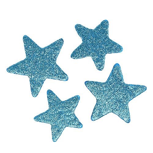 Floristik24 Strödekoration Julstjärna turkos 3,5-4,5cm 24 st