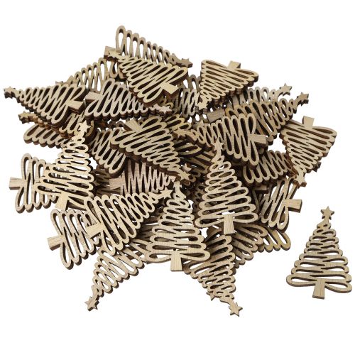 Artikel Strödekoration Julgran natur 3x4,5cm 72 st