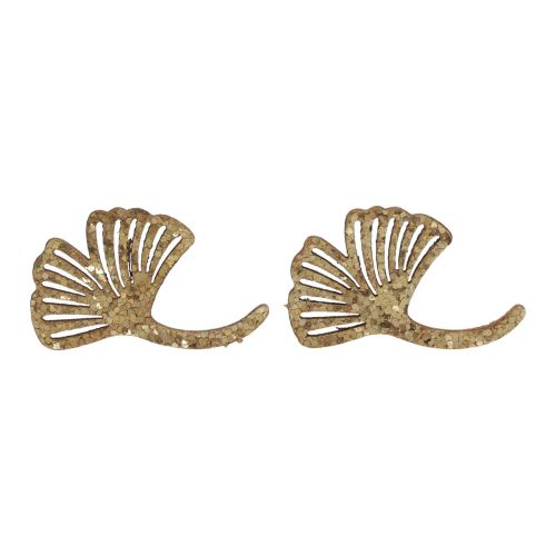 Floristik24 Scatter dekoration guld gingko dekoration gingko blad glitter 3×4cm 72 st