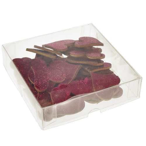 Artikel Scatter dekoration hjärta lila 3-5cm 48 st