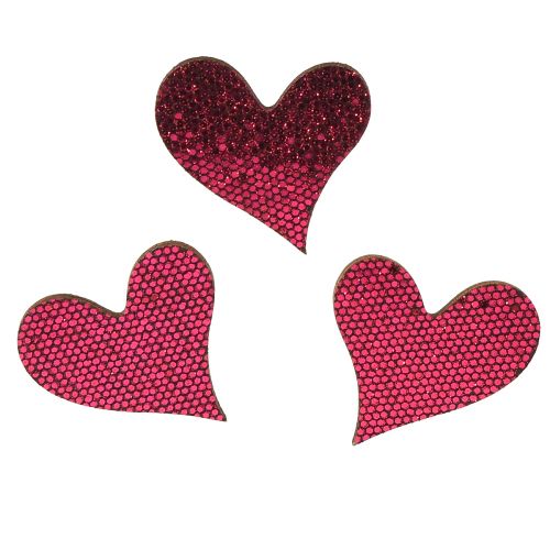 Artikel Scatter dekoration hjärta lila 3-5cm 48 st