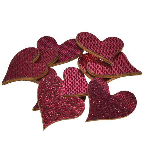 Artikel Scatter dekoration hjärta lila 3-5cm 48 st