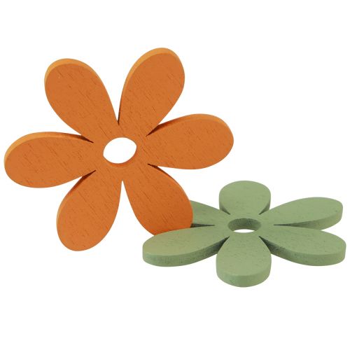 Artikel Strödekoration träblommor färgad bordsdekoration Ø3-4cm 48 st