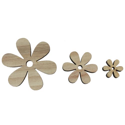 Floristik24 Strö dekoration trä blommor naturlig brun bordsdekoration Ø2-6cm 20 st