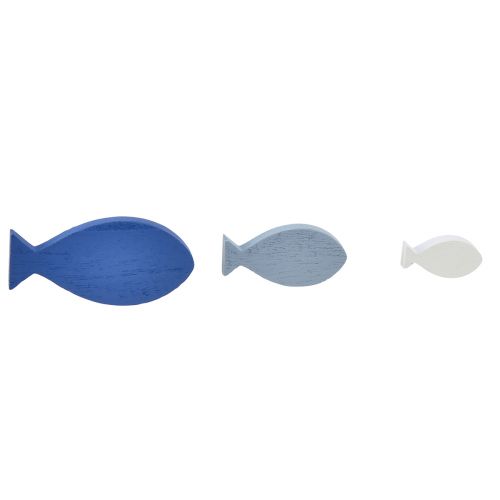 Artikel Strödekor trädekor fisk blå vit maritim 3–8cm 24 st