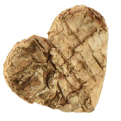 Floristik24 Spridningsdekoration trähjärta trähjärtan bark björk 4cm 60 st