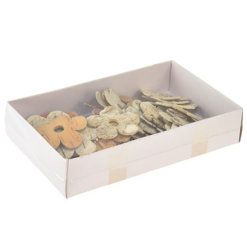 Artikel Scatter dekoration trä bark blommor björk vintage Ø5cm 36 st