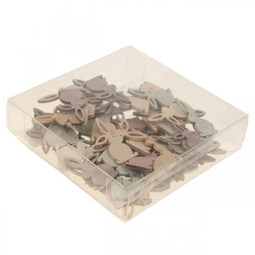 Floristik24 Scatter dekoration trä scatter delar Påsk Påskhare bruna toner 4cm 72 st