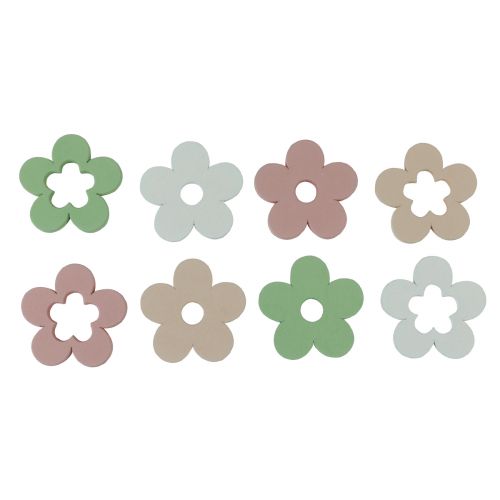 Floristik24 Spridningsdekoration träblommor bordsdekoration färgad 2 motiv Ø3cm 24 st