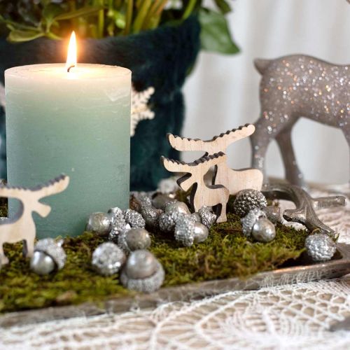 Artikel Strödekoration träälg, bordsdekoration, adventsvitkalkade 30 st