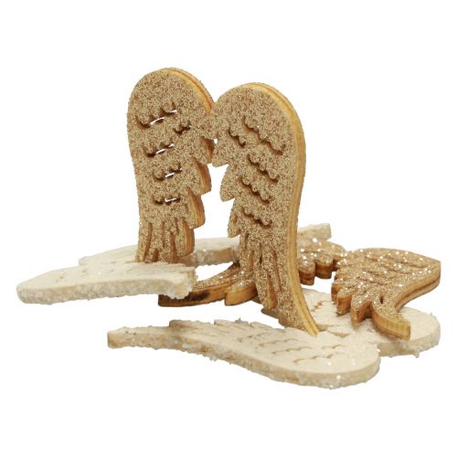 Floristik24 Strödekoration Julträ änglavingar glitter 3×4cm 72 st