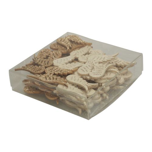Floristik24 Strödekoration Julträ änglavingar glitter 3×4cm 72 st