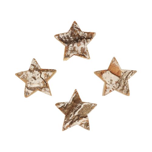 Artikel Strödekoration Julträstjärnor bark blekt Ø5cm 12 st
