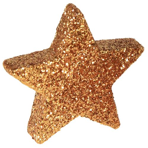 Artikel Strödekoration Julstjärnor brun/orange Ø4/5cm 40 st