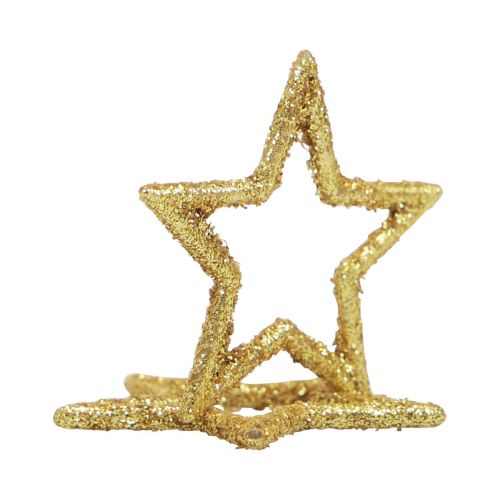 Floristik24 Strödekoration Julstjärnor gyllene glitter Ø4cm 120 st