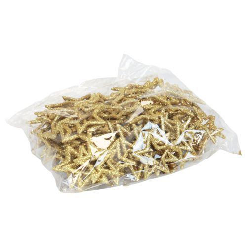 Floristik24 Strödekoration Julstjärnor gyllene glitter Ø4cm 120 st