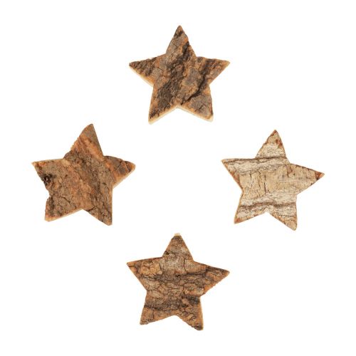 Artikel Strödekoration Julstjärnor trästjärnor med bark Ø5cm 12st