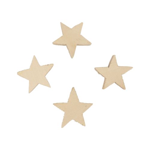 Floristik24 Strödekoration Julstjärnor naturliga trästjärnor Ø4cm 24 st