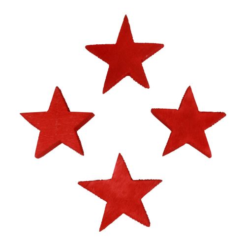 Artikel Strödekoration Julstjärnor röda trästjärnor Ø4cm 24st