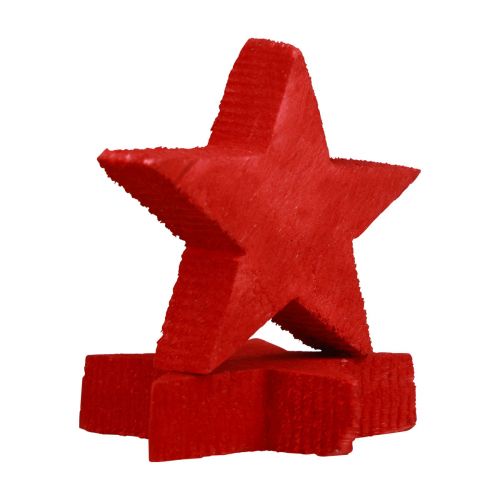 Artikel Strödekoration Julstjärnor röda trästjärnor Ø4cm 24 st