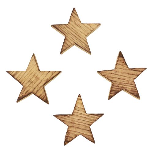 Artikel Strödekoration Julstjärnor flammade trästjärnor 5,5cm 12 st