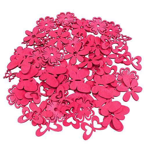 Floristik24 Träspridningsdekor rosa 2cm - 4cm 72 st