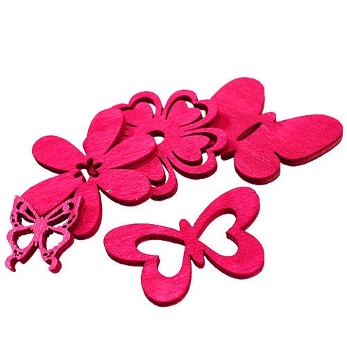 Floristik24 Träspridningsdekor rosa 2cm - 4cm 72 st