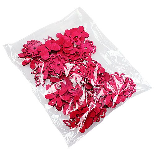 Floristik24 Träspridningsdekor rosa 2cm - 4cm 72 st