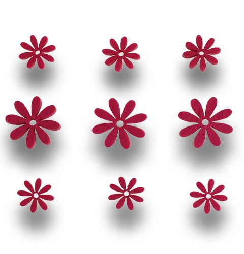 Filtblommor i rosa 96st