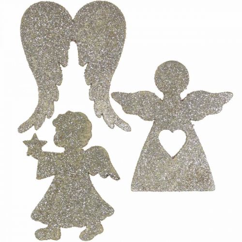 Floristik24 Spridningsdekoration Jul ängladekoration guldglitter H8cm 24 st