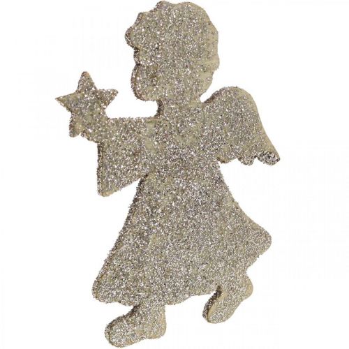 Artikel Spridningsdekoration Jul ängladekoration guldglitter H8cm 24 st