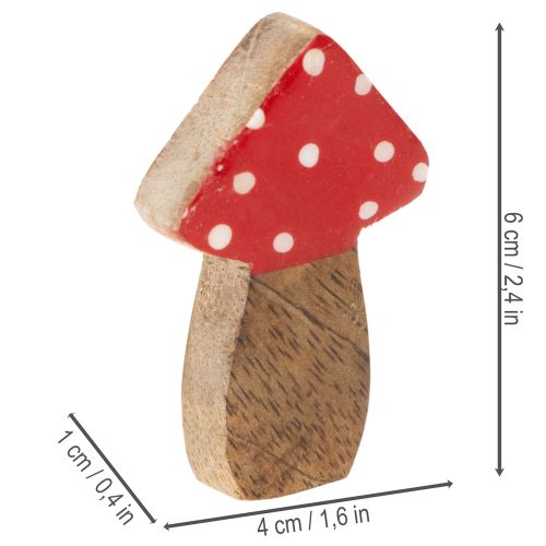 Trädekorationer av svamp för bordsdekoration och presenter, 6 cm, 8 stycken | Floristik24.se