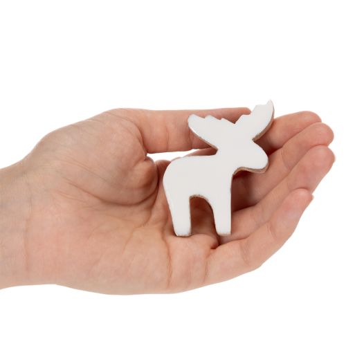 Dekorativ träfigur av älg, stående, juldekoration, 6 cm, 8 delar | Floristik24.se