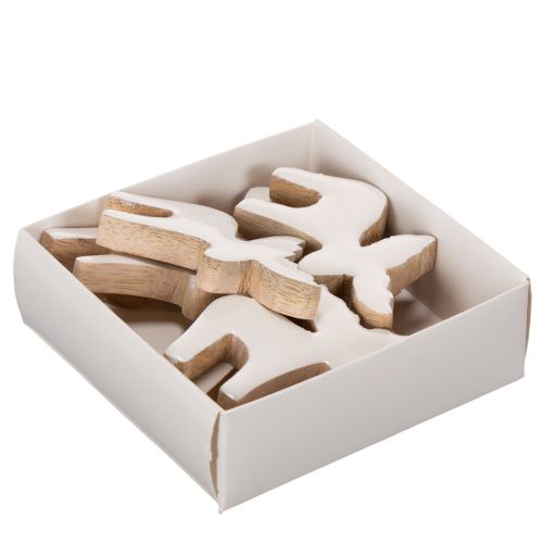 Dekorativ träfigur av älg, stående, juldekoration, 6 cm, 8 delar | Floristik24.se