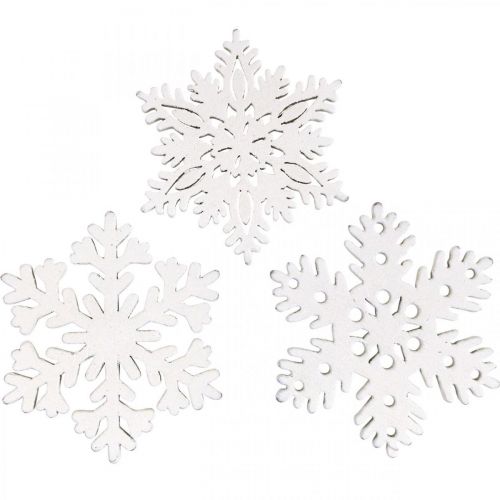 Strö bitar snöflinga, strö dekoration iskristall 3,5cm 72 st