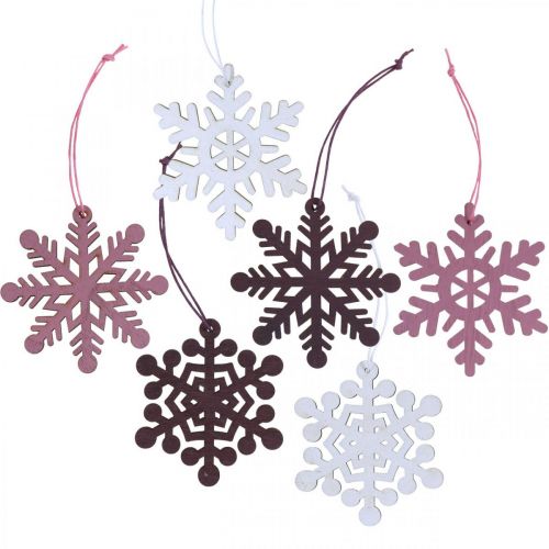Floristik24 Julgransdekoration snöflingahänge trä 8cm 36 st