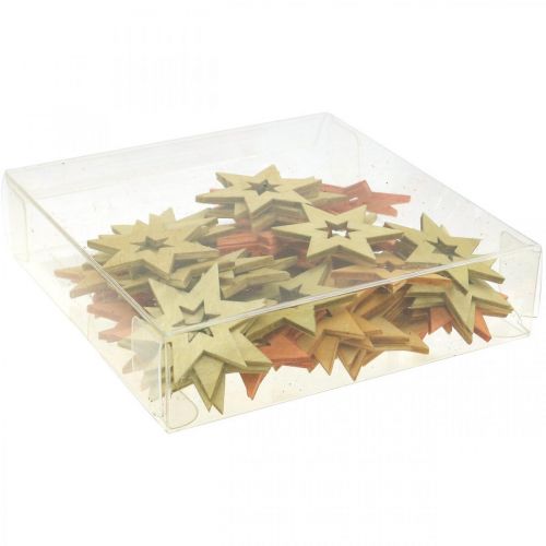 Floristik24 Trästjärnor Dekoration Scatter Dekoration Jul Orange H4cm 72 st