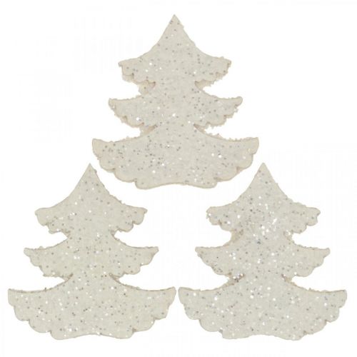 Artikel Strödekoration julgran vit glitter 4cm 72 st