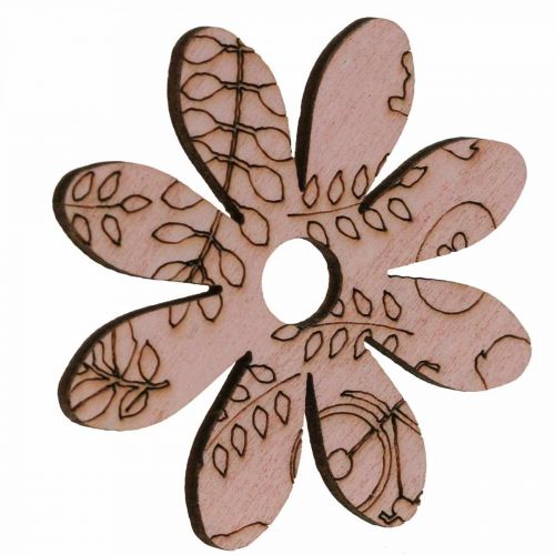 Träblommor spridda dekoration blommor grön/rosa/blå/natur Ø3,5–5cm 72p