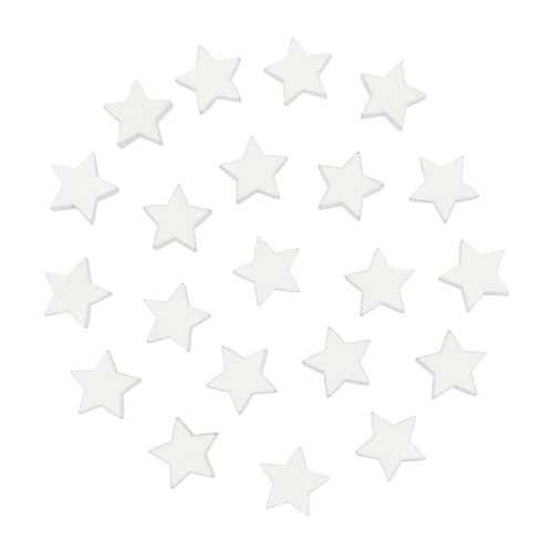 Strödekoration Julstjärnor vita trästjärnor Ø1,5cm 300st