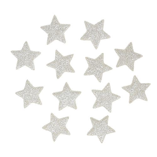Floristik24 Spridda stjärnor med glitterkräm 2,5cm 96 st