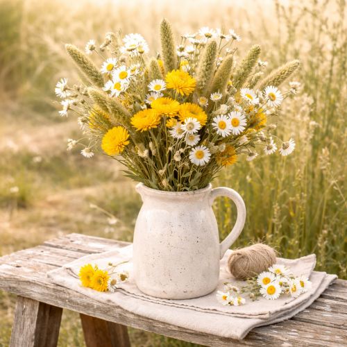 Artikel Torkad gul halmblomma (Helichrysum) torkad blombukett, 100 g