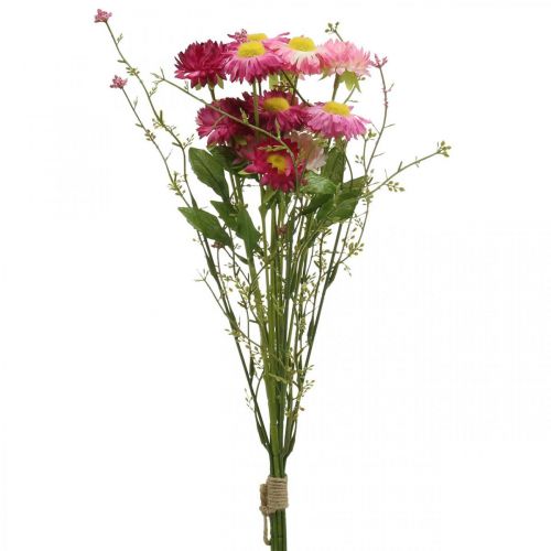 Floristik24 Rhodanthe rosa-rosa, sidenblommor, konstgjord växt, knippe halmblommor L46cm