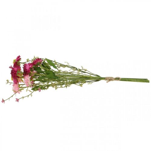 Artikel Rhodanthe rosa-rosa, sidenblommor, konstgjord växt, knippe halmblommor L46cm